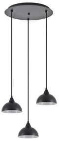 Φωτιστικό Οροφής Κρεμαστό Adept 77-9055 35x300cm 3xE27 60W Black Homelighting Μέταλλο