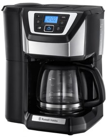 Καφετιέρα Russell Hobbs Victory Grind & Brew 22000-56, 1025W, 1,5 L, 250 g, 12 φλιτζάνια, χρονοδιακόπτης, ενσωματωμένο φίλτρο, μαύρο/οξυζενέ