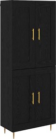 vidaXL Highboard Μαύρη Οξυά 69,5 x 34 x 180 εκ. Επεξεργασμένο ξύλο