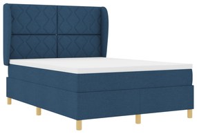 vidaXL Κρεβάτι με Στρώμα - Μπλε - 140x200 εκ. - Ύφασμα