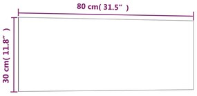 Πίνακας Επιτοίχιος Μαγνητικός Μαύρος 80 x 30 εκ. Ψημένο Γυαλί - Μαύρο