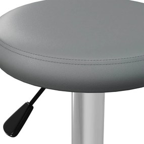 vidaXL Σκαμπό Μπαρ 2 τεμ. Γκρι από Συνθετικό Δέρμα