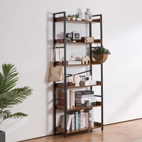 VEVOR Metal Bookshelf Rustic Bookshelf 6-Tier for Living room Bedroom &amp; Office