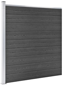 vidaXL Σετ Πάνελ Περίφραξης Μαύρο 965 x (105-186) εκ. από WPC