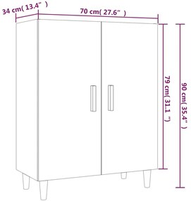 Ντουλάπι Sonoma Δρυς 70 x 34 x 90 εκ. από Επεξεργασμένο Ξύλο - Καφέ