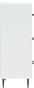 vidaXL Ντουλάπι με Συρτάρια Λευκό 33 x 34,5 x 89,5 εκ