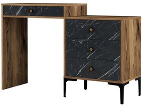 Τουαλέτα Lizbon 845HCT2306 124x40x84,7cm Marble Effect Black-Walnut