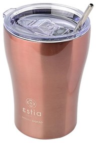 Θερμός Coffee Mug 350ml με Καλαμάκι ESTIA Save the Aegean Rose Gold 01-12489