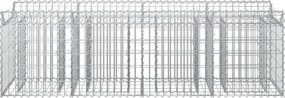 vidaXL Ανασηκωμένο κρεβάτι gabion Ασημί