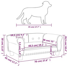 Κρεβάτι Σκύλου Μαύρο 70 x 45 x 30 εκ. από Συνθετικό Δέρμα - Μαύρο