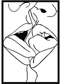 Διακοσμητικό Τοίχου Kiss Me 279ENZ1888 34,5x50cm Black Wallity Μέταλλο