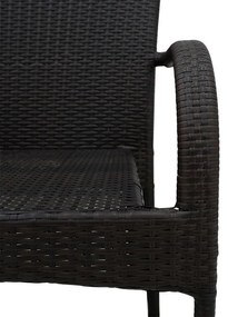 Καρέκλα - Πολυθρόνα Laura μέταλλο-pe rattan καφέ 58x58x90 εκ.