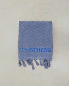 Βαμβακερή Πετσέτα At Pennie We Love Athens Χειρός | 30x50cm Μπλε Raf