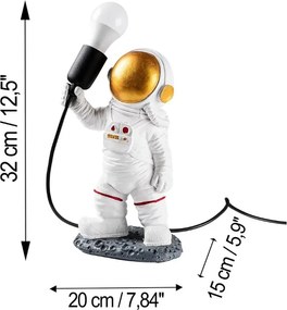 Φωτιστικό επιτραπέζιο Astronaut Megapap E27 πολυεστερικό χρώμα λευκό 20x15x32εκ.