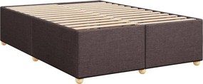 vidaXL Κρεβάτι Boxspring με Στρώμα Σκούρο Καφέ 160x200 εκ Υφασμάτινο