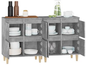 vidaXL Ντουλάπια 2 τεμ. Γκρι Σκυροδέματος 60x35x70 εκ. Επεξεργ. Ξύλο