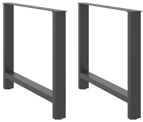 Πόδια Τραπεζαρίας Ανθρακί 2 τεμ. 100x(72-73) εκ. Ατσάλι