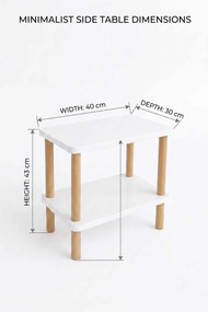 Βοηθητικό Τραπεζάκι Λευκό MELEFLO 40x30x43