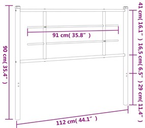 vidaXL Ανταλλακτικό κεφαλάρι Λευκό 107 εκ. Μεταλλικό