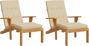 vidaXL Μαξιλάρια Ξαπλώστρας 2 τεμ. Μπεζ από Ύφασμα Oxford