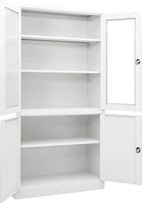 vidaXL Ντουλάπα Γραφείου 90 x 40 x 180 εκ. Λευκή Ατσάλινη