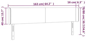 Κεφαλάρι με Πτερύγια Σκούρο Μπλε 163x16x78/88 εκ. Βελούδινο 3118546