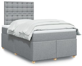 ΚΡΕΒΑΤΙ BOXSPRING ΜΕ ΣΤΡΩΜΑ ΑΝΟΙΧΤΟ ΓΚΡΙ 120X200 ΕΚ. ΥΦΑΣΜΑΤΙΝΟ 3291261