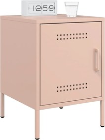 vidaXL Κομοδίνο Ροζ 36x39x50,5 εκ. από Χάλυβα