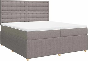 vidaXL Κρεβάτι Boxspring με Στρώμα Taupe 200x200 εκ. Υφασμάτινο