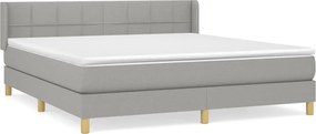 vidaXL Κρεβάτι Boxspring με Στρώμα Αν. Πράσινο 160x200εκ Υφασμάτινο