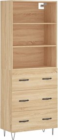 vidaXL Ντουλάπι Sonoma δρυς 69,5 x 34 x 180 εκ. από Επεξεργασμένο Ξύλο
