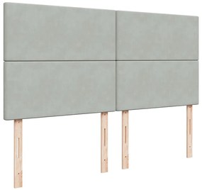 vidaXL Κρεβάτι Boxspring με Στρώμα Ανοιχτό Γκρι 180x200 εκ. Βελούδινο