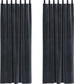 vidaXL Κουρτίνες 2 τμχ. Σκούρο Γκρι 140 x 225 cm Βελούδο