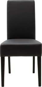 Καρέκλα Ditta PU ανθρακί-πόδι μασίφ ξύλο wenge 2αδα 45x58x96 εκ.