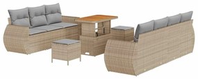 vidaXL Σετ Καναπέ Κήπου 10 pcs Μπεζ συνθετικό ρατάν