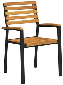 vidaXL Σέτ φαγητού για κήπο 5 pcs Μαύρο και καφέ 150 x 90 x 75 cm