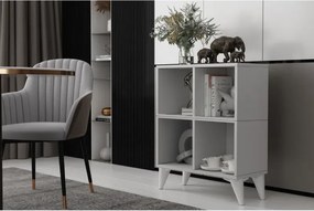 Stewehome Λευκή κονσόλα με ράφι και πόδια Λευκό 65x30x80 cm