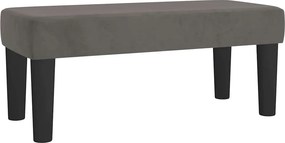 vidaXL Κρεβάτι Boxspring με Στρώμα Σκούρο Γκρι 90x190 εκ. Βελούδινο