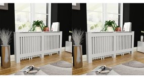 vidaXL Καλύμματα Καλοριφέρ 2 τεμ. Λευκά 172 εκ. από MDF