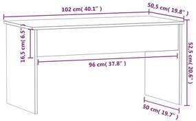 Τραπεζάκι Σαλονιού Λευκό 102x50,5x52,5 εκ. Επεξεργασμένο Ξύλο - Λευκό