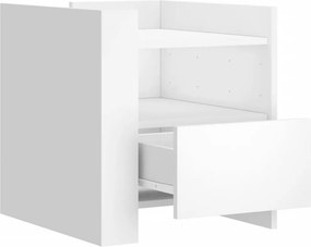 vidaXL Κομοδίνο Λευκό 45x50x50 εκ. από Επεξεργασμένο Ξύλο