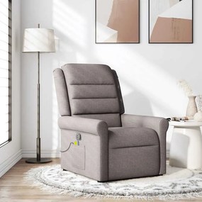 vidaXL Πολυθρόνα Μασάζ Ανακλινόμενη Taupe Υφασμάτινη