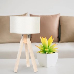 Table Lamp with Three-Legs Fylliana Beige - Nature 25*45,5 cm 25x25x45.5 εκ.