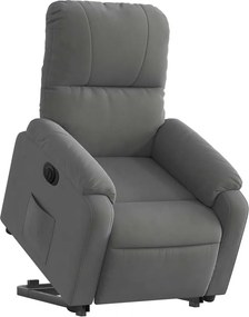 vidaXL Πολυθρόνα Ηλεκ. Ανακλινόμενη Ανύψωση Γκρι Υφασμάτινη Μικροϊνών