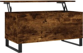 vidaXL Τραπεζάκι Σαλονιού Καπνιστή Δρυς 90x44,5x45 εκ. Επεξ. Ξύλο