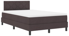 vidaXL Κρεβάτι με ελατήριο Σκούρο Καφέ 120x190 cm Ύφασμα