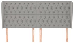 Κεφαλάρι με Πτερύγια Ανοιχτό Γκρι 203x23x118/128 εκ. Υφασμάτινο 3118314