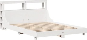 vidaXL Σκελετός Κρεβ. Χωρίς Στρώμα Λευκό 150x200 εκ Μασίφ Πεύκο