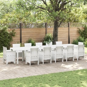 vidaXL Τραπέζι Κήπου Λευκό 400x100x73 εκ. Πολυ Ρατάν