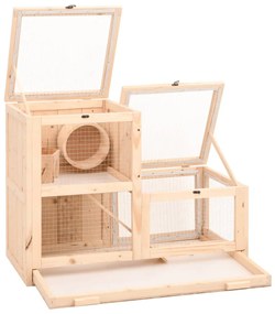 vidaXL Κλουβί Χάμστερ 81 x 40 x 60 εκ. από Μασίφ Ξύλο Ελάτης